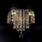 Deckrico Crystal Chandelier Modern LED Ceiling Lamp 3 Lights Flush Mount Stainle