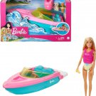 Barbie Doll and Boat Playset with Pet Puppy, Life Vest and Beverage Accessories,