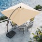 10X10 FT Deluxe NAPOLI Curvy Aluminum Offset Umbrella, Patio Cantilever Umbrella