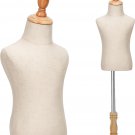 Kid Dress Form, Adjustable Child Mannequin Torse with Wooden Base, Unisex Toddle