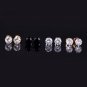 Pack of Screw Back Titanium Earrings Cubic Zirconia Simulated Diamond for Hypoal