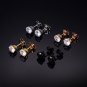 Pack of Screw Back Titanium Earrings Cubic Zirconia Simulated Diamond for Hypoal