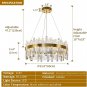 Modern Crystal Chandelier, Luxury LED Gold Chandelier Plated Crystal Hanging Cei