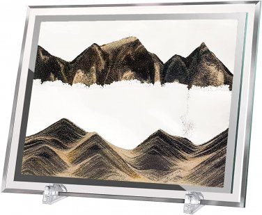Moving Sand Art Liquid Motion - 3D Deep Sea Sandscape Picture Decor, Glass Frame