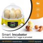 7 Egg Incubator 1-7 Eggs with Humidity Display, Automatic Egg Turner, Egg Candle
