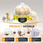 7 Egg Incubator 1-7 Eggs with Humidity Display, Automatic Egg Turner, Egg Candle
