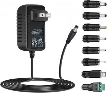Universal AC Adapter 12V 2A Power Supply Charger 24W AC110V to DC12V 2000Ma 1500