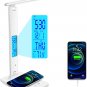 Desk Lamp, Desk Light with Wireless Charger, USB Charging Port, Dimmable Office