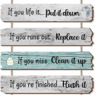 Funny Bathroom Sign Bathroom Wall Decors Toilet Rules Rustic Bathroom Door Signs
