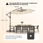 10Ft Solar LED Offset Hanging Market Patio Umbrella for Backyard, Poolside, Lawn