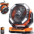 Camping LED Fan with Light, 40000Mah Rechargeable Battery Powered Outdoor Tent F