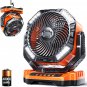 Camping LED Fan with Light, 40000Mah Rechargeable Battery Powered Outdoor Tent F