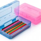 - Pencil Box, 2 Pack, Assorted Color for Kids, Plastic Hard Pencil Case, School