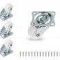 Cofufu 1" Low Profile Caster Wheels Set of 4, No Noise Casters for Furniture wit
