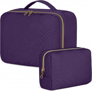 Makeup Bag 2Pcs Waterproof Cosmetic Bag Travel Makeup Bag Set Portable Large Mak