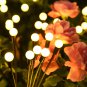 Solar Garden Outdoor Firefly Lights: 4 Pack 8 LED Solar Powered Firefly Lights W