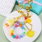 Beaded Keychain for Women Cute Keychain for Backpack Silicone Keyring Bracelet B