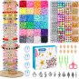 Suziko Bracelet Making Kit, 7400 Pcs Clay Beads Flat round Clay Beads for Jewelr