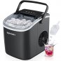 EUHOMY Countertop Ice Maker Machine with Handle, 26Lbs in 24Hrs, 9 Ice Cubes Rea