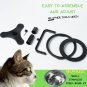 Adjustable Raised Cat Food Bowl, Tilted Elevated Bowl (2-Pack, Black)