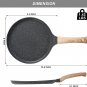 Nonstick Crepe Pan with Spreader, Granite Coating Flat Skillet Dosa Tawa Tortill