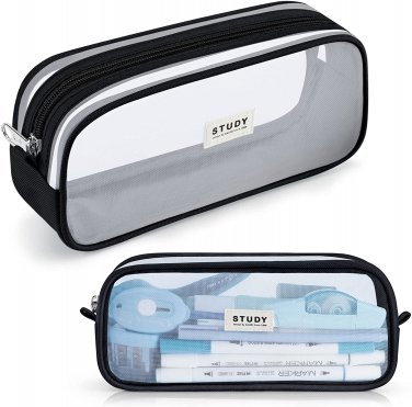 KALIDI Grid Mesh Pencil Case Pen Bag Clear Case Marker Pouch Multifonction Organ