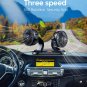 Odbowuge CAR FAN,USB Portable Fan for Car with 3 Speed,360 Degree Rotatable Dual