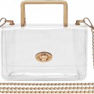 Clear Purse Stadium for Women, Small Gold Clear Crossbody Bag for Concert, Cute