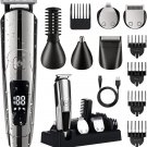 Beard Trimmer for Men Electric Hair Clipper Cordless Mens Grooming 6 in 1 Kit, H