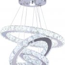 Modern LED Crystal Chandelier Light Fixtures 3 Ring round Pendant Lighting Chand