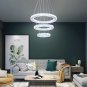 Modern LED Crystal Chandelier Light Fixtures 3 Ring round Pendant Lighting Chand
