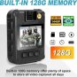 128GB 2K Body Worm Camera with Audio,1440P Police Body Camera with Night Vision,