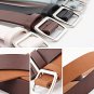 Faux Leather Square Belts for Women'S for Jeans Pants Dresses, Brown