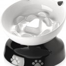 Cat Slow Feeder, Elevated Cat Food Bowl Tilted Design, Dog Slow Feeder Bowl No B