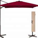 8.2Ftx8.2Ft Square Cantilever Patio Umbrella Roating Outdoor Offset Umbrella Hea