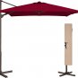 8.2Ftx8.2Ft Square Cantilever Patio Umbrella Roating Outdoor Offset Umbrella Hea