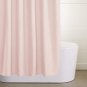 Linen Style Bathroom Shower Curtain - Carnation Blush, 72 Inch