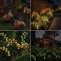 Solar Garden Lights Outdoor Waterproof, 4 Pack 8 Leds Solar Firefly Lights, 2 Li