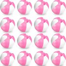 16 Pcs 16'' Pink and White Inflatable Beach Ball round Pool PVC Balls Cute Game