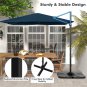 9.5 FT Cantilever Patio Umbrella, Outdoor Square Offset Umbrella with 360°Rotati