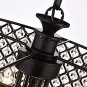 Edvivi Marya Drum Crystal Chandelier, 4 Lights Glam Lighting Fixture with Black