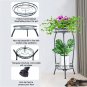 Plant Stand Indoor Outdoor, 2 Tier Tall Metal round Plant Stands, Stable Rustpro