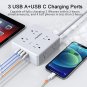 Surge Protector Power Strip - 6 Ft Flat Plug Extension Cord with 8 Widely Outlet