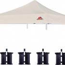 10X10 Canopy Replacement Top,Canopy Cover Only,Bonus 4 Pack Weight,(Beige)