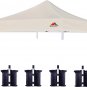 10X10 Canopy Replacement Top,Canopy Cover Only,Bonus 4 Pack Weight,(Beige)