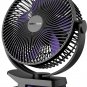 10000Mah 8-Inch Clip on Fan Rechargeable, Battery Operated Powered USB Clamp Fan