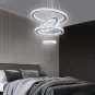 Diisunbihuo Crystal Chandeliers Modern LED Rings Pendant Light Adjustable Stainl