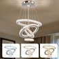 Diisunbihuo Crystal Chandeliers Modern LED Rings Pendant Light Adjustable Stainl