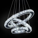 LED Chandeliers Modern Ceiling Light Fixture 3 Rings Adjustable Stainless Steel