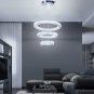 LED Chandeliers Modern Ceiling Light Fixture 3 Rings Adjustable Stainless Steel